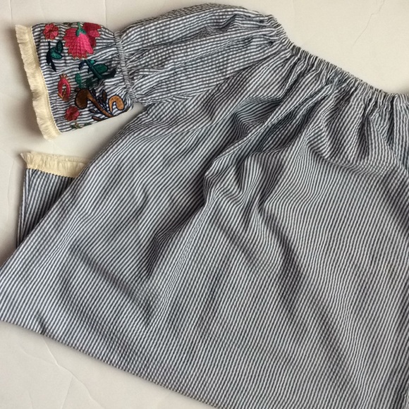 Dresses & Skirts - Blue Grace & Emma seersucker embroidered dress